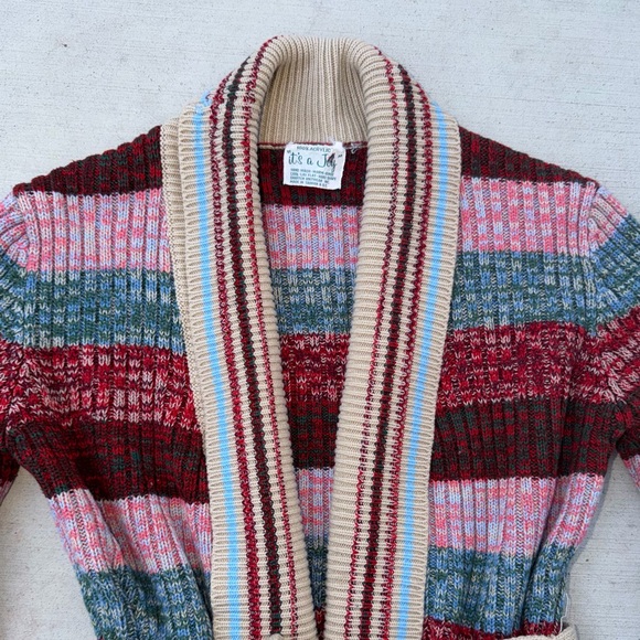 Vintage Striped Multicolor Cardigan Sweater - Picture 2 of 9